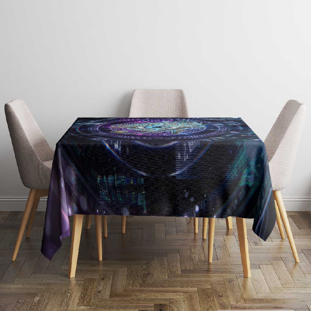 Thoth Ancient Egyptian Cosmic Tablecloth with Sacred Eye and Baboon Symbol Theme