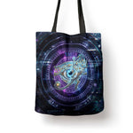Thoth Ancient Egyptian Cosmic Tote Bag with Sacred Eye and Baboon Symbol Theme