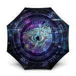 Thoth Ancient Egyptian Cosmic Umbrella with Sacred Eye and Baboon Symbol Theme