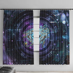 Thoth Ancient Egyptian Cosmic Window Curtain with Sacred Eye and Baboon Symbol Theme