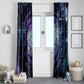 Thoth Ancient Egyptian Cosmic Window Curtain with Sacred Eye and Baboon Symbol Theme