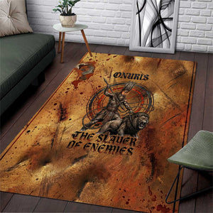 Onuris Area Rug Egyptian War God Slayer of Enemies Spear Lion Ancient Battle