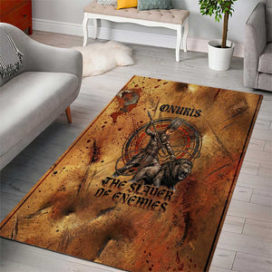 Onuris Area Rug Egyptian War God Slayer of Enemies Spear Lion Ancient Battle