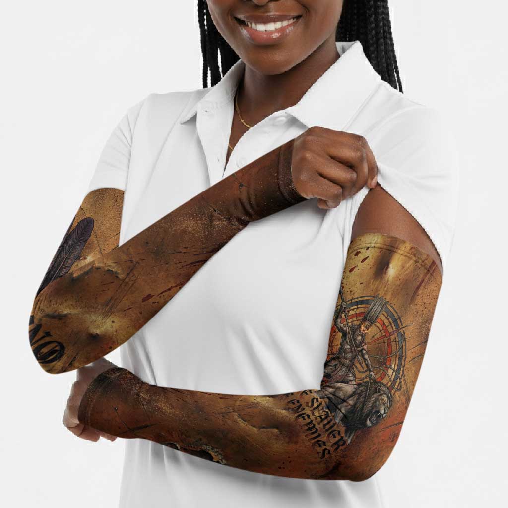 Onuris Arm Sleeves Egyptian War God Slayer of Enemies Spear Lion Ancient Battle