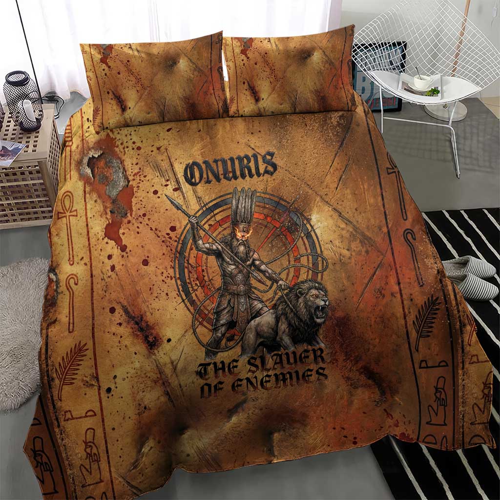 Onuris Bedding Set Egyptian War God Slayer of Enemies Spear Lion Ancient Battle