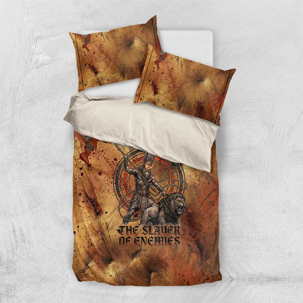 Onuris Bedding Set Egyptian War God Slayer of Enemies Spear Lion Ancient Battle