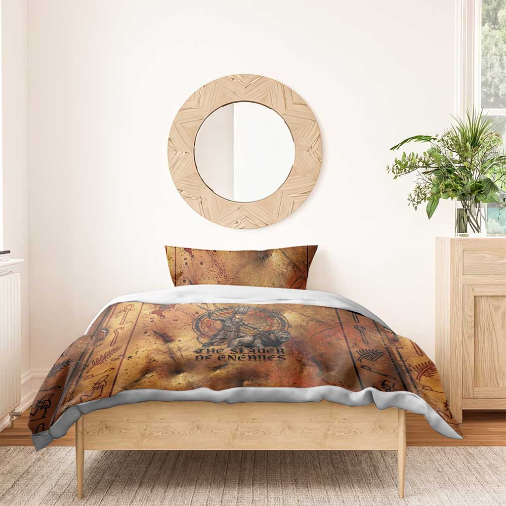 Onuris Bedding Set Egyptian War God Slayer of Enemies Spear Lion Ancient Battle