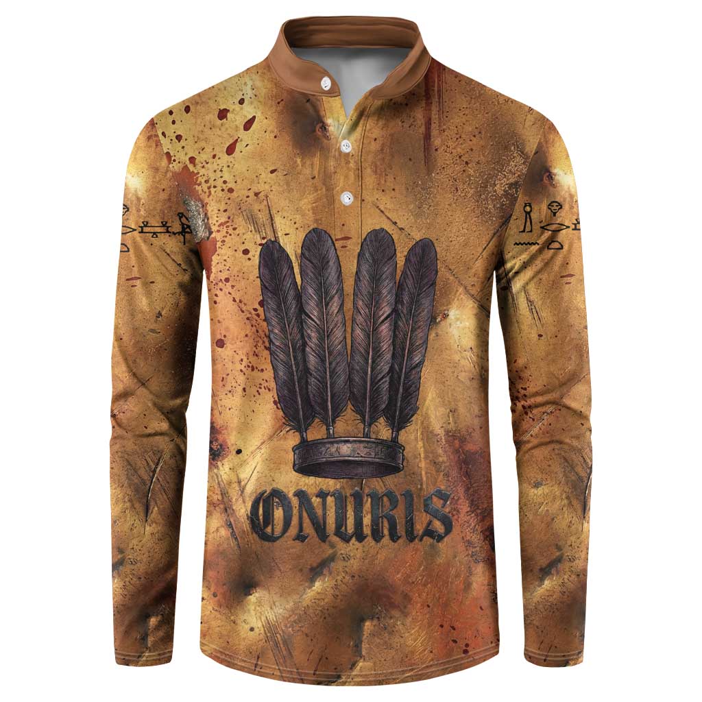 Onuris Button Sweatshirt Egyptian War God Slayer of Enemies Spear Lion Ancient Battle