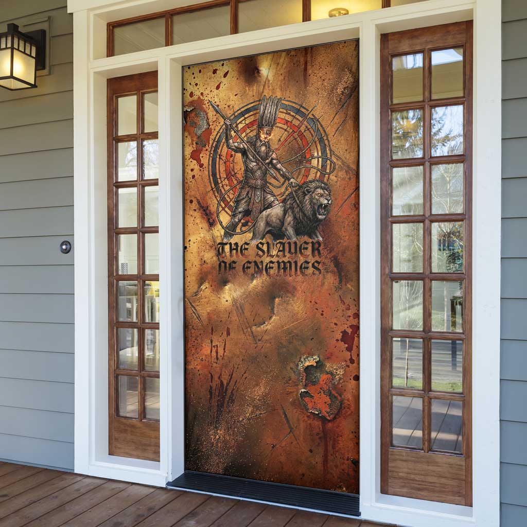 Onuris Door Cover Egyptian War God Slayer of Enemies Spear Lion Ancient Battle