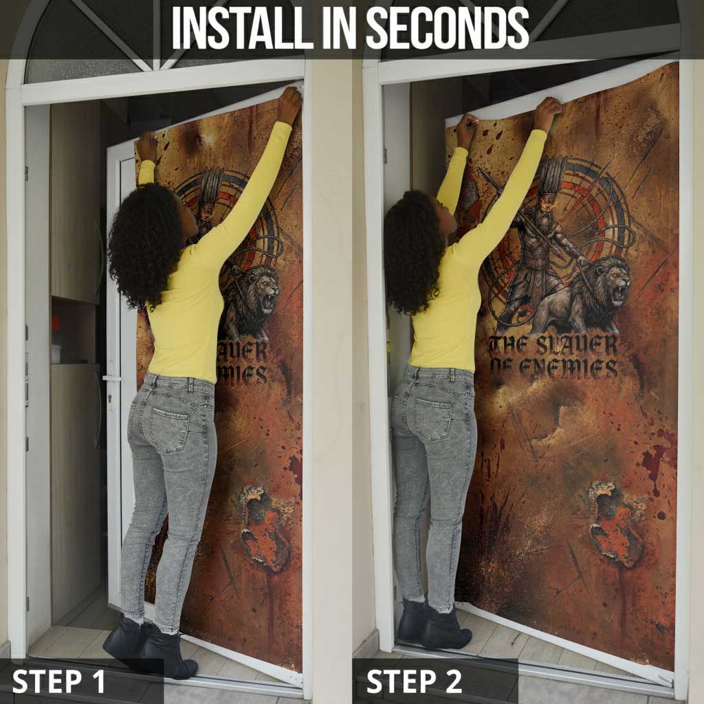 Onuris Door Cover Egyptian War God Slayer of Enemies Spear Lion Ancient Battle