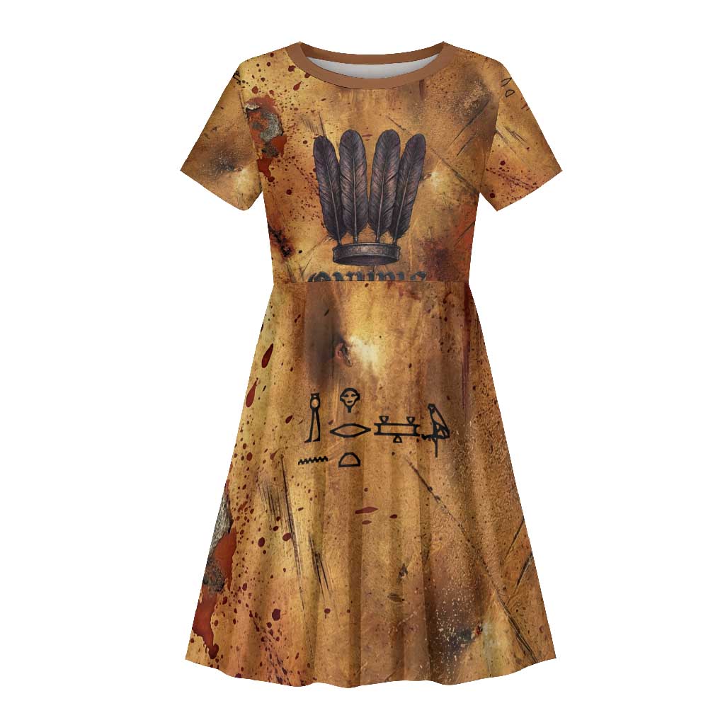 Onuris Kid Short Sleeve Dress Egyptian War God Slayer of Enemies Spear Lion Ancient Battle