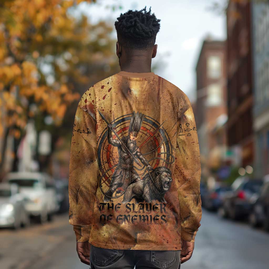 Onuris Long Sleeve Shirt Egyptian War God Slayer of Enemies Spear Lion Ancient Battle