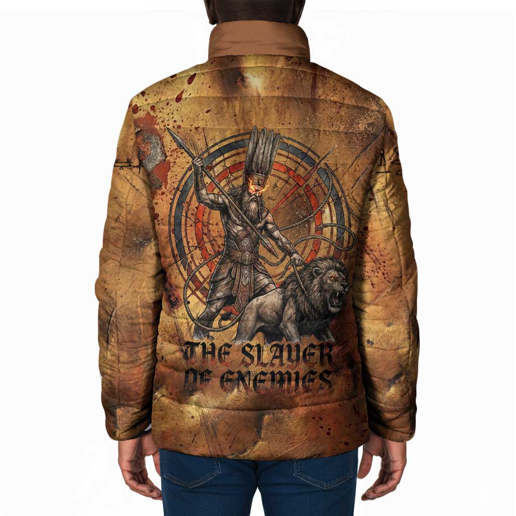 Onuris Padded Jacket Egyptian War God Slayer of Enemies Spear Lion Ancient Battle
