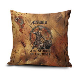 Onuris Pillow Cover Egyptian War God Slayer of Enemies Spear Lion Ancient Battle
