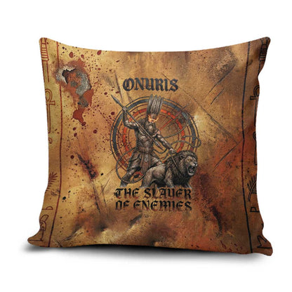 Onuris Pillow Cover Egyptian War God Slayer of Enemies Spear Lion Ancient Battle