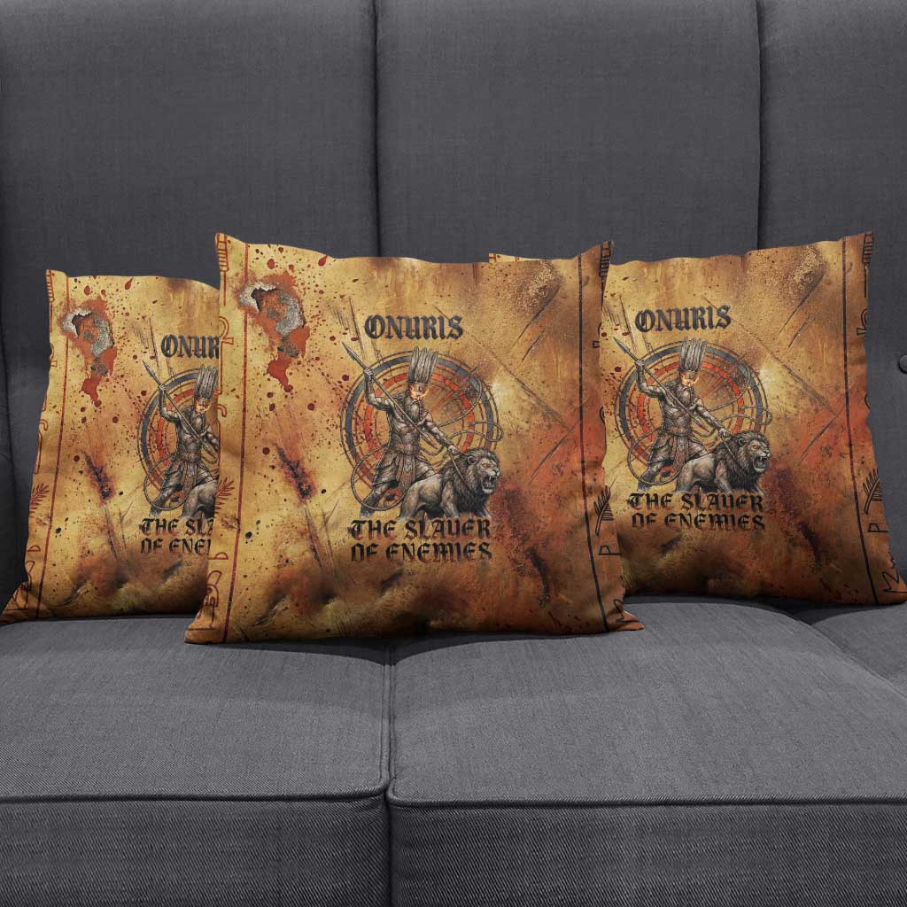 Onuris Pillow Cover Egyptian War God Slayer of Enemies Spear Lion Ancient Battle