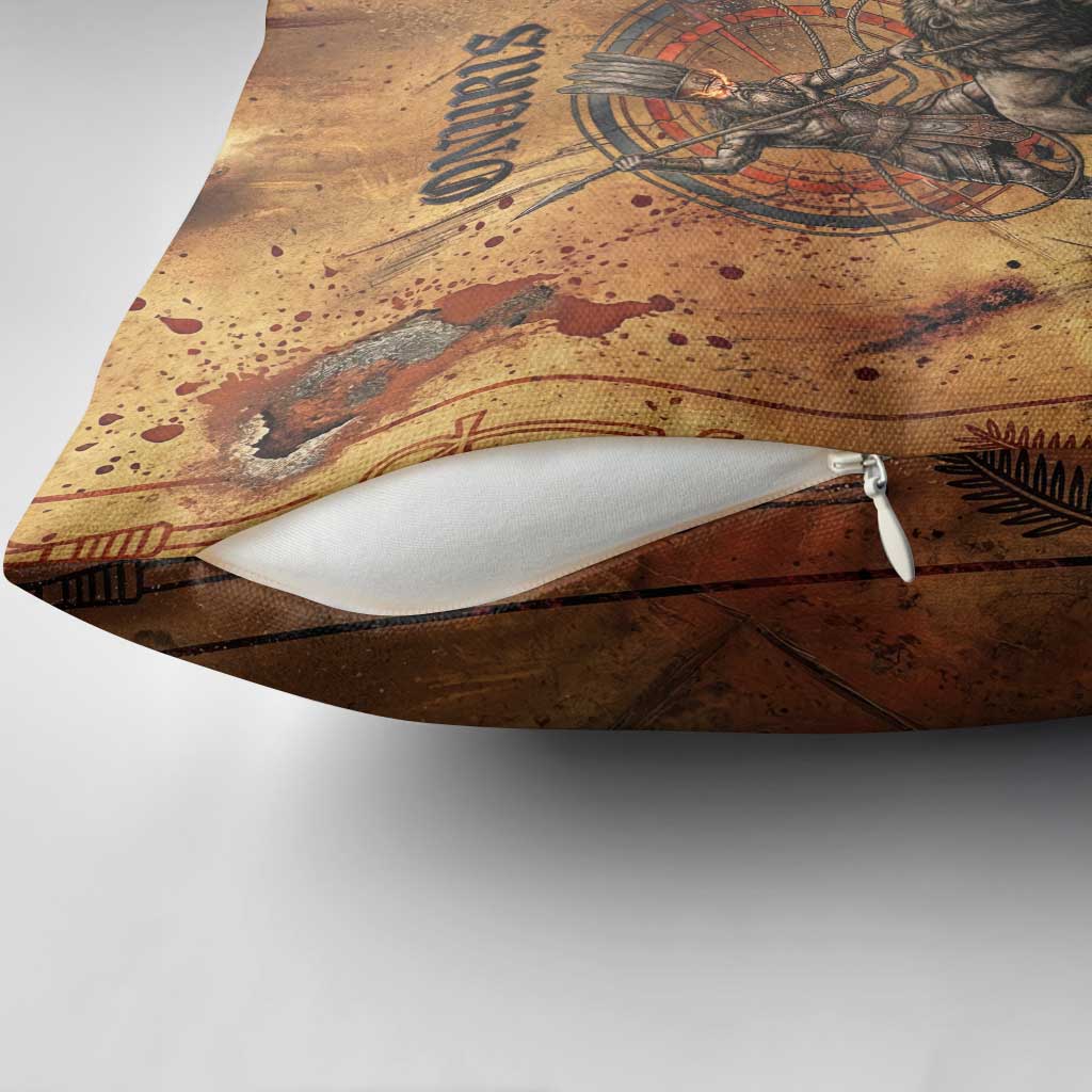 Onuris Pillow Cover Egyptian War God Slayer of Enemies Spear Lion Ancient Battle