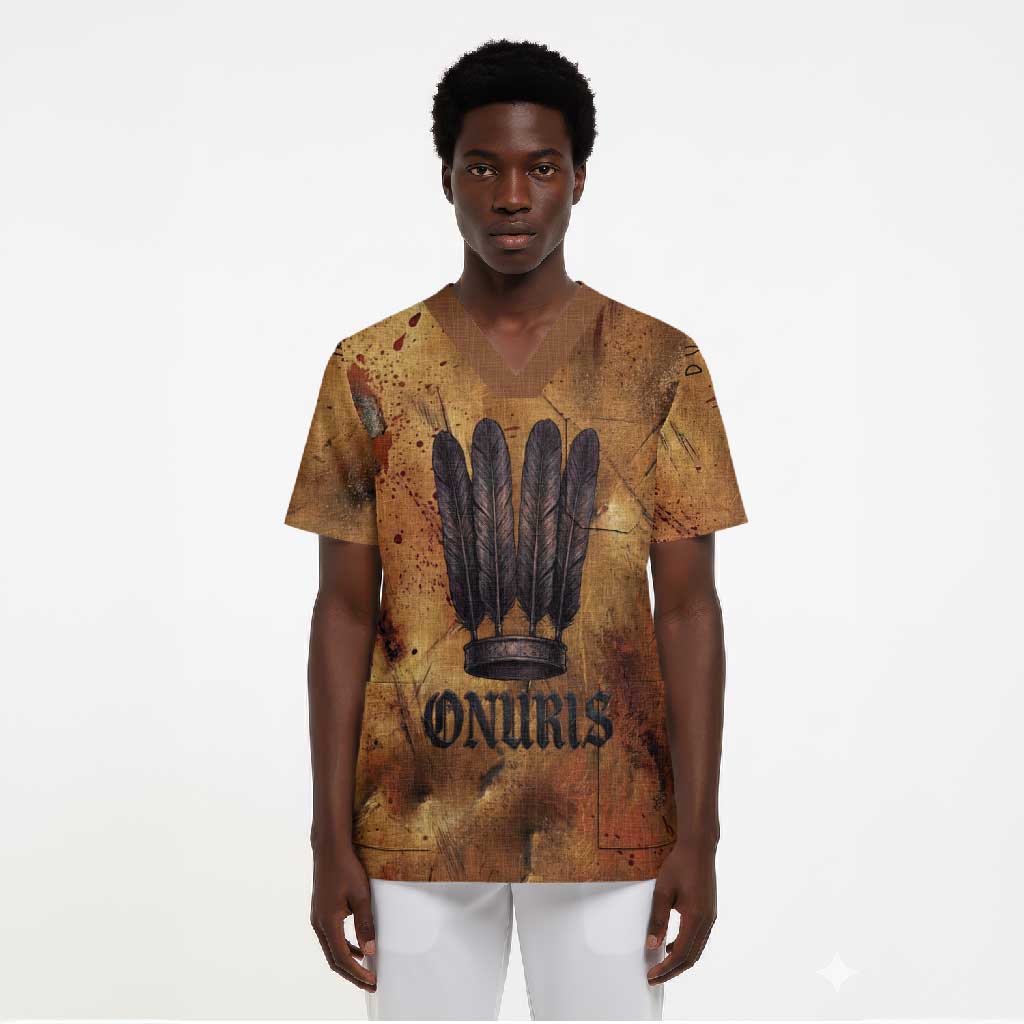 Onuris Scrub Top Egyptian War God Slayer of Enemies Spear Lion Ancient Battle