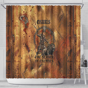 Onuris Shower Curtain Egyptian War God Slayer of Enemies Spear Lion Ancient Battle