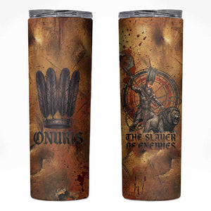 Onuris Skinny Tumbler Egyptian War God Slayer of Enemies Spear Lion Ancient Battle