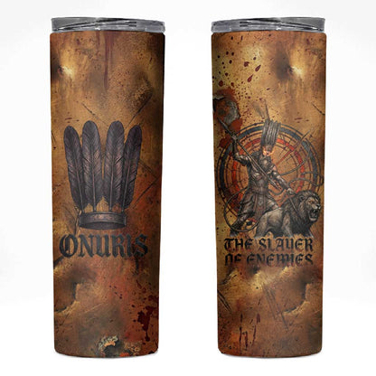 Onuris Skinny Tumbler Egyptian War God Slayer of Enemies Spear Lion Ancient Battle