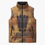 Onuris Sleeveless Puffer Jacket Egyptian War God Slayer of Enemies Spear Lion Ancient Battle