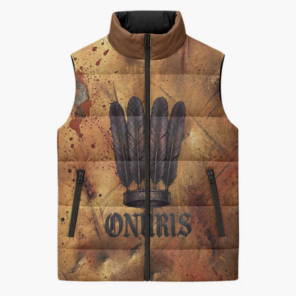 Onuris Sleeveless Puffer Jacket Egyptian War God Slayer of Enemies Spear Lion Ancient Battle