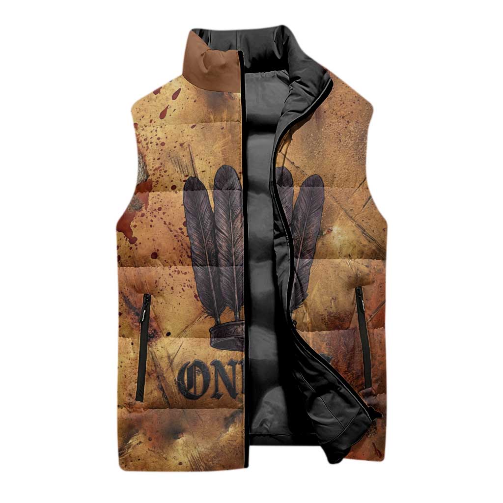 Onuris Sleeveless Puffer Jacket Egyptian War God Slayer of Enemies Spear Lion Ancient Battle