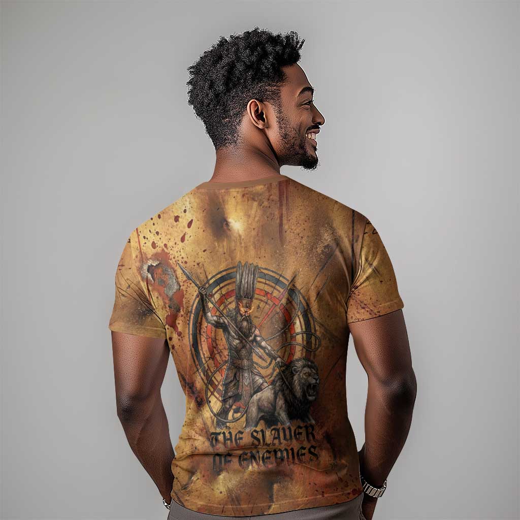 Onuris T shirt Egyptian War God Slayer of Enemies Spear Lion Ancient Battle