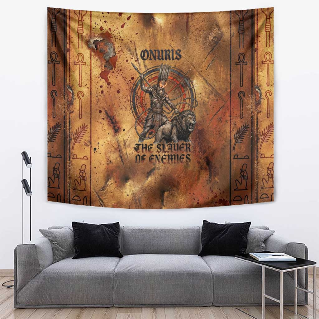 Onuris Tapestry Egyptian War God Slayer of Enemies Spear Lion Ancient Battle