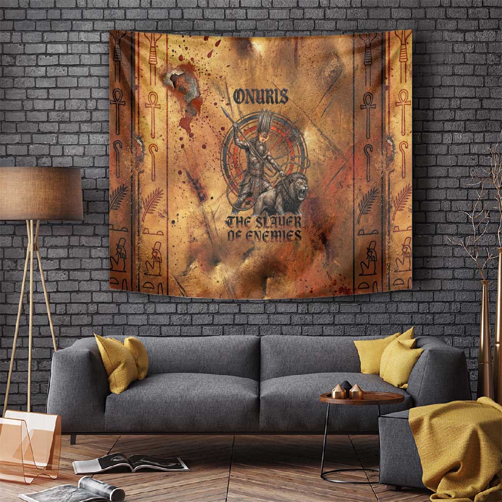 Onuris Tapestry Egyptian War God Slayer of Enemies Spear Lion Ancient Battle