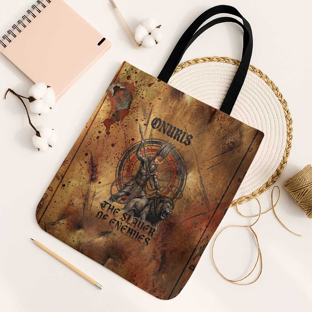 Onuris Tote Bag Egyptian War God Slayer of Enemies Spear Lion Ancient Battle