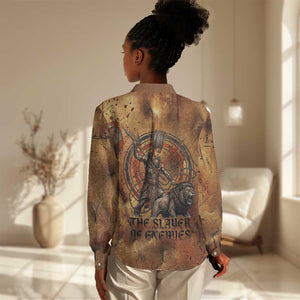 Onuris Women Casual Shirt Egyptian War God Slayer of Enemies Spear Lion Ancient Battle