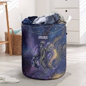 Onuris Laundry Basket Cosmic Warrior Egyptian God Eye of Horus Spears Starry Night