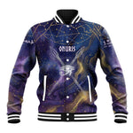 Onuris Baseball Jacket Cosmic Warrior Egyptian God Eye of Horus Spears Starry Night