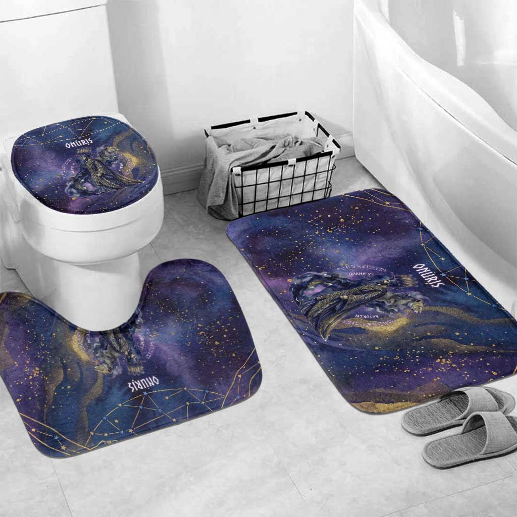 Onuris Bathroom Set Cosmic Warrior Egyptian God Eye of Horus Spears Starry Night
