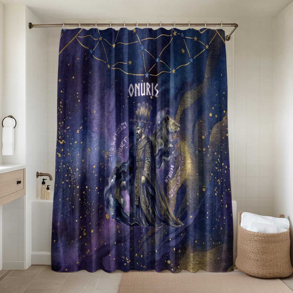 Onuris Bathroom Set Cosmic Warrior Egyptian God Eye of Horus Spears Starry Night