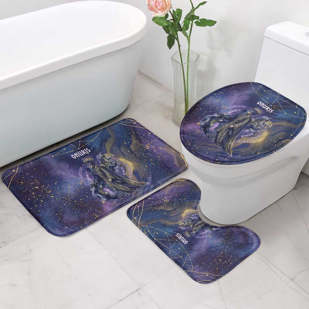 Onuris Bathroom Set Cosmic Warrior Egyptian God Eye of Horus Spears Starry Night