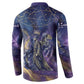 Onuris Button Sweatshirt Cosmic Warrior Egyptian God Eye of Horus Spears Starry Night