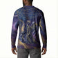 Onuris Button Sweatshirt Cosmic Warrior Egyptian God Eye of Horus Spears Starry Night
