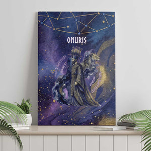 Onuris Canvas Wall Art Cosmic Warrior Egyptian God Eye of Horus Spears Starry Night