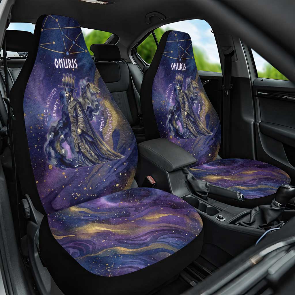 Onuris Car Seat Cover Cosmic Warrior Egyptian God Eye of Horus Spears Starry Night