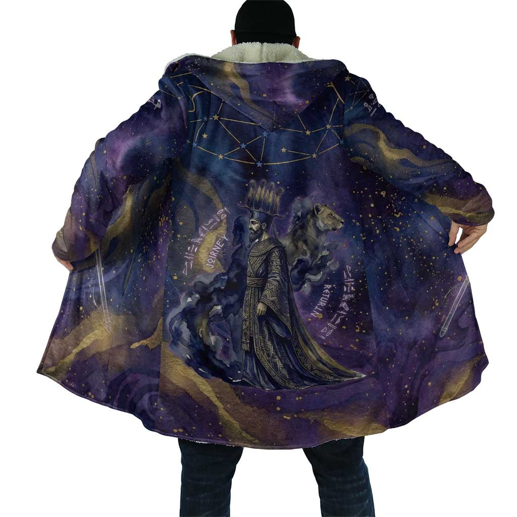Onuris Cloak Cosmic Warrior Egyptian God Eye of Horus Spears Starry Night
