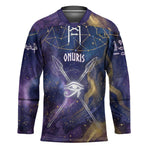Onuris Hockey Jersey Cosmic Warrior Egyptian God Eye of Horus Spears Starry Night