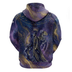 Onuris Hoodie Cosmic Warrior Egyptian God Eye of Horus Spears Starry Night