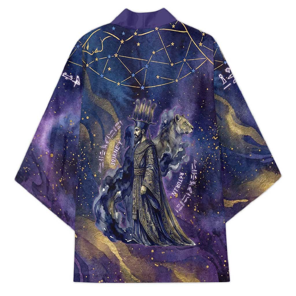 Onuris Kimono Cosmic Warrior Egyptian God Eye of Horus Spears Starry Night
