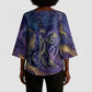 Onuris Kimono Sleeve Blouse Cosmic Warrior Egyptian God Eye of Horus Spears Starry Night