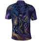 Onuris Polo Shirt Cosmic Warrior Egyptian God Eye of Horus Spears Starry Night