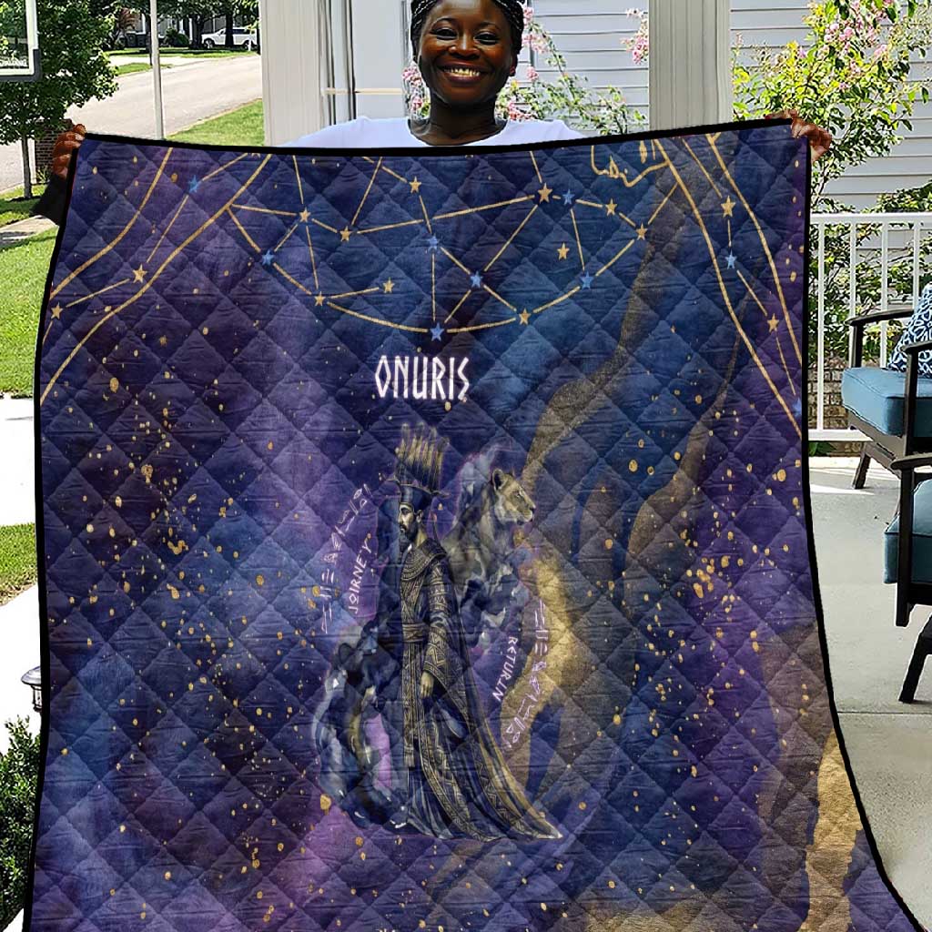 Onuris Quilt Cosmic Warrior Egyptian God Eye of Horus Spears Starry Night