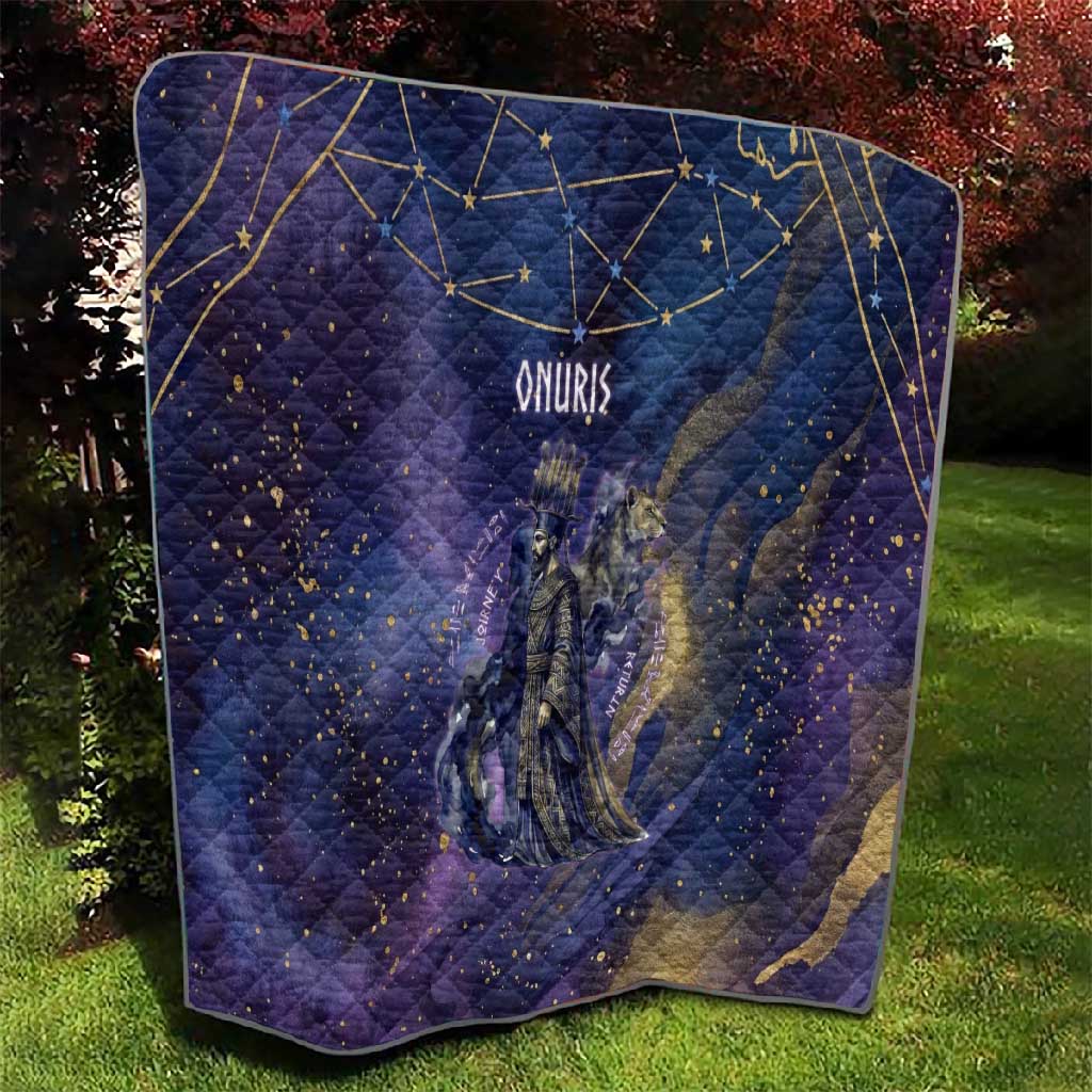 Onuris Quilt Cosmic Warrior Egyptian God Eye of Horus Spears Starry Night
